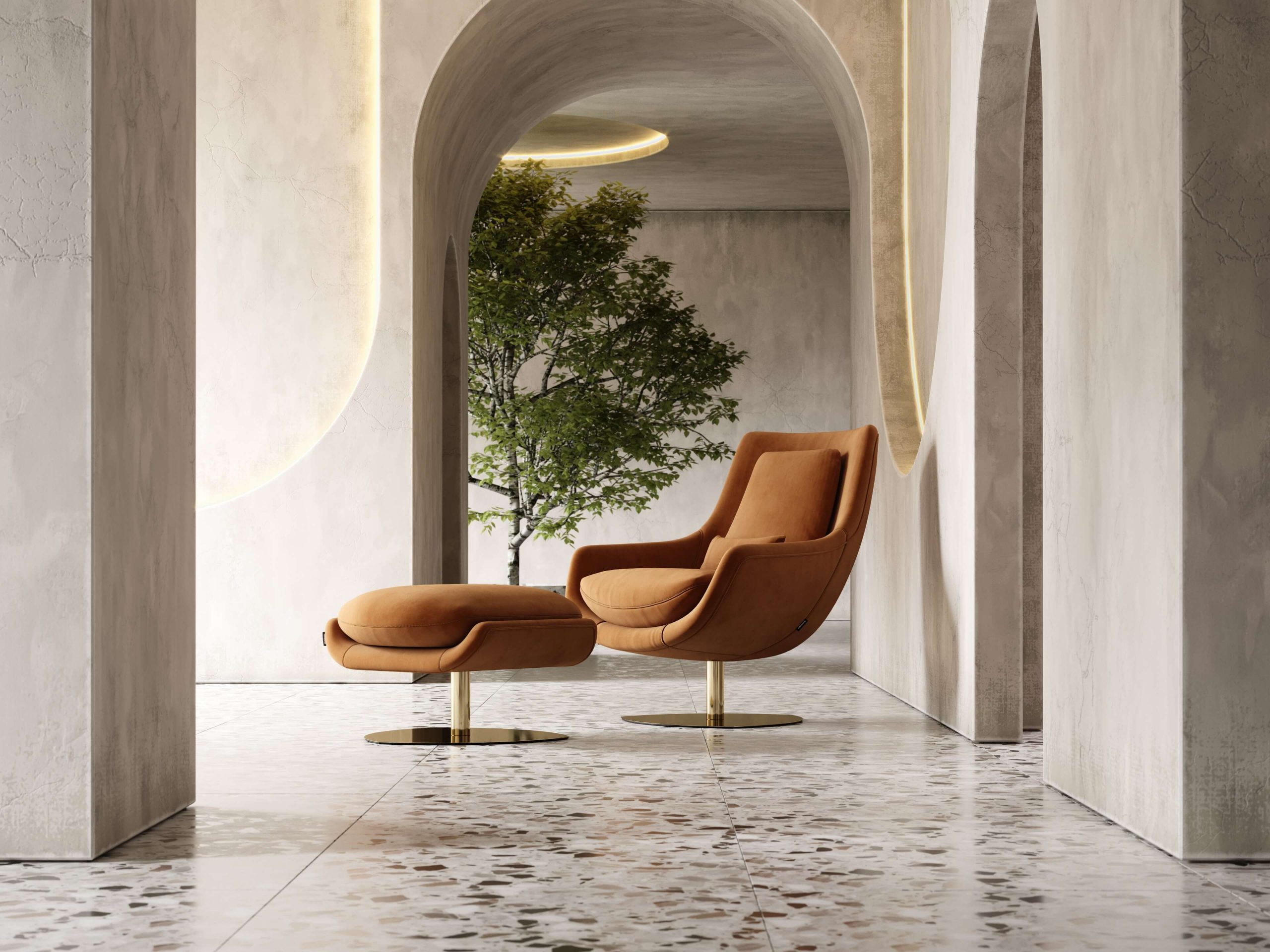 Elba-armchair-cotton-velvet-upholstered-furniture-living-room-interior-design-domkapa-Gold-stainless-steel-7